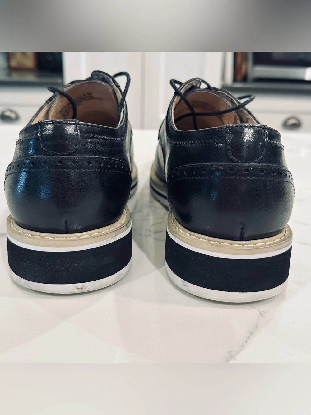 Stacy Adams Barringer Black Leather Plain Toe Oxford Dress Shoes Mens 9.5